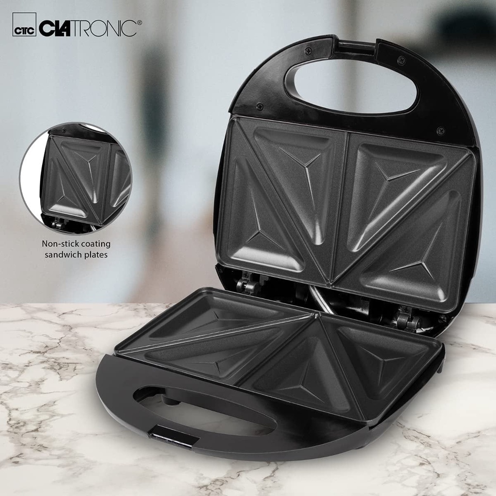 Máy Nướng Bánh Mì, Sandwich CLATRONIC ST3477, 2 Ngăn Chống Dính, Nhập Đức, BH 12 Tháng, Bepchauau