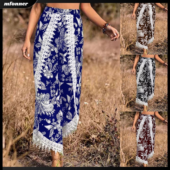 Quần ống rộng Thoáng Khí In Họa Tiết Thời Trang Cho Nữ