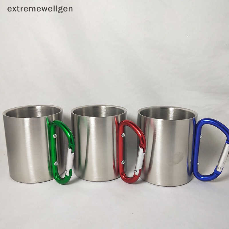 Cốc Uống Nước Hai Lớp Bằng Thép Không Gỉ Chịu Nhiệt 220 / 300ml Isolag Có Móc Treo