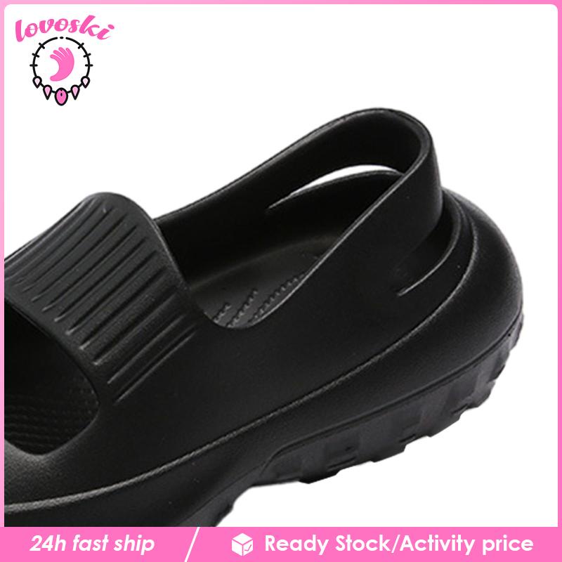 Xăng đan Bít Mũi Đế Dày Siêu Nhẹ Màu Đen Thời Trang Mùa Hè Cho Nữ