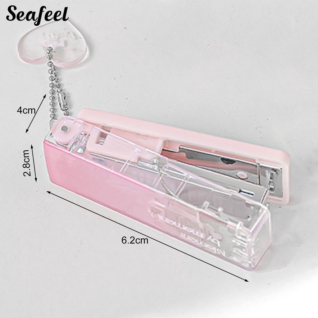 Kẹp Dập Ghim Mini Di Động Thân Thiện Với Môi Trường Có Dây Xích Nhỏ Gọn Cho Văn Phòng / Trường Học