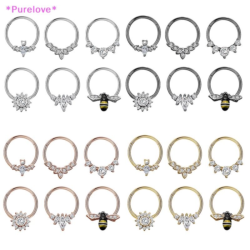 Khuyên Mũi Bằng Thép Không Gỉ 316L Hình Con Ong Đính Đá Pha Lê 4 Màu Tùy Chọn Mới