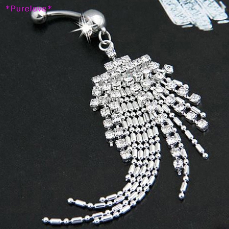 Khuyên Rốn 14G Đính Đá Pha Lê Tua Rua Thời Trang Mới