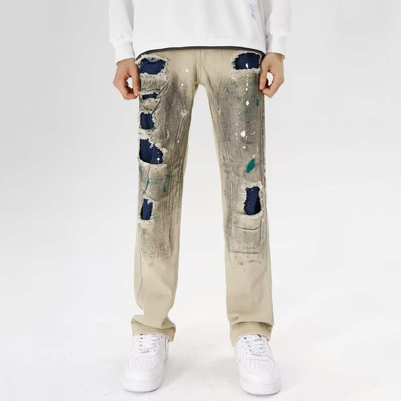 Quần Jean Rách Phong Cách Hip Hop Đường Phố Mỹ Thời Trang Mùa Đông Cho Nam Và Nữ