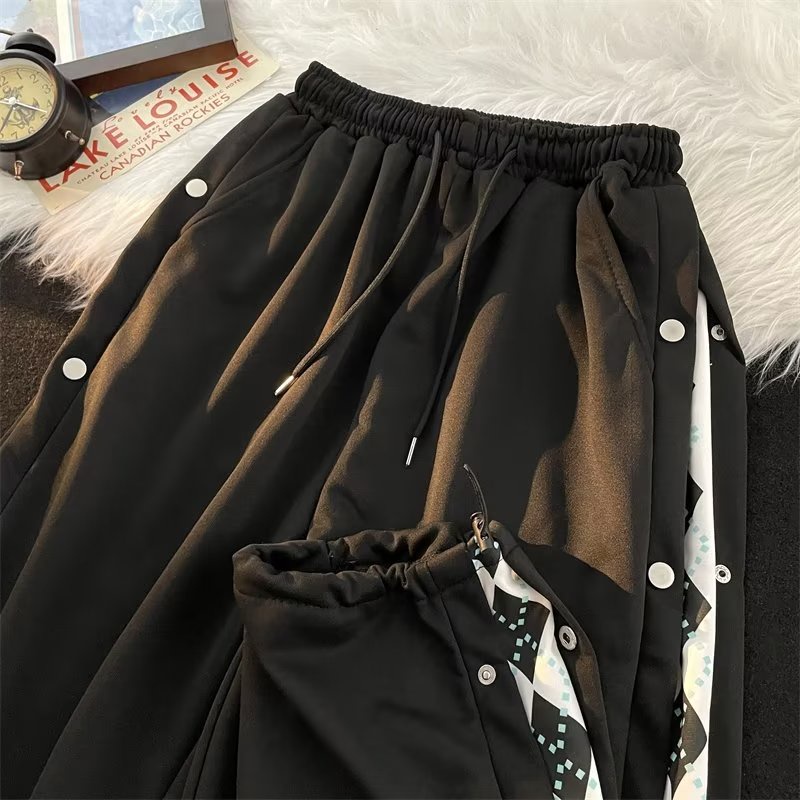 Quần Thể Thao Dây Rút Dáng Rộng In Họa Tiết Phong Cách Hong Kong Thời Trang Mùa Hè Cho Nam