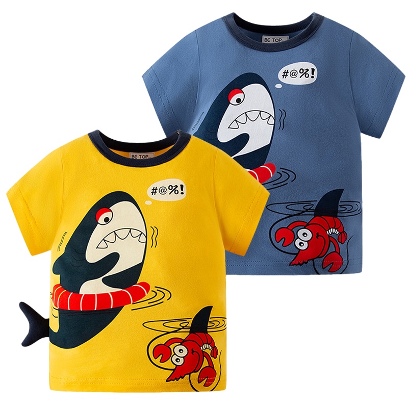 Áo Thun Cotton Tay Ngắn In Họa Tiết Hoạt Hình 3D Thời Trang Mùa Hè Dành Cho Trẻ Em 1-10Y 2023