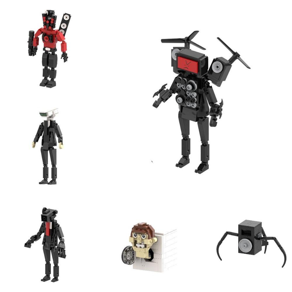 Pewany 1/4 cái skibidi toilet man blocks, skibidi toilet camera man speakerman titan mô hình đồ chơi, đồ chơi phát triển trí thông minh màn hình người đàn ông nhựa tự làm trang trí nội thất