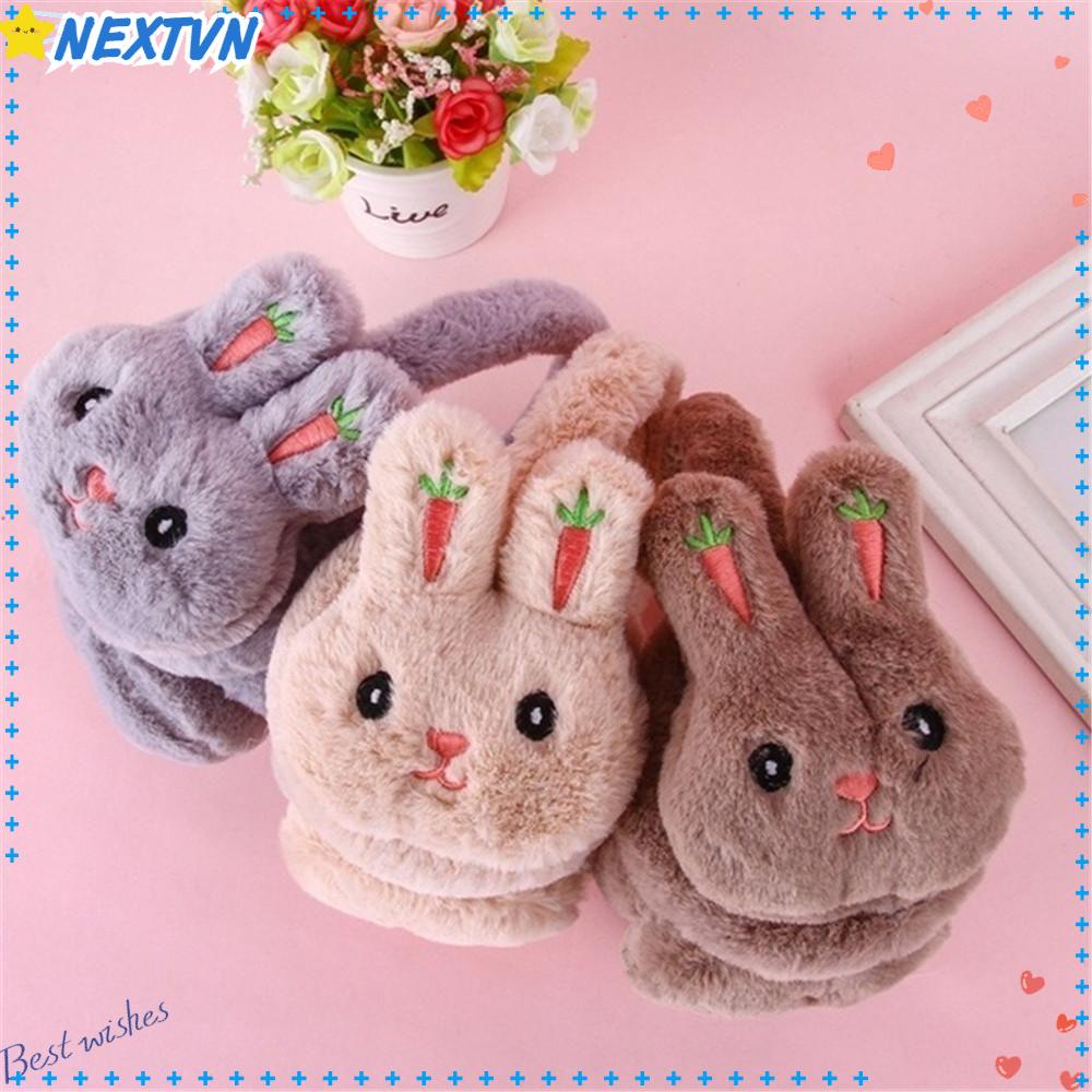 Chụp Tai Thỏ Nhồi Bông Giữ Ấm Mềm Mại Thời Trang Unisex Sự Bảo Vệ