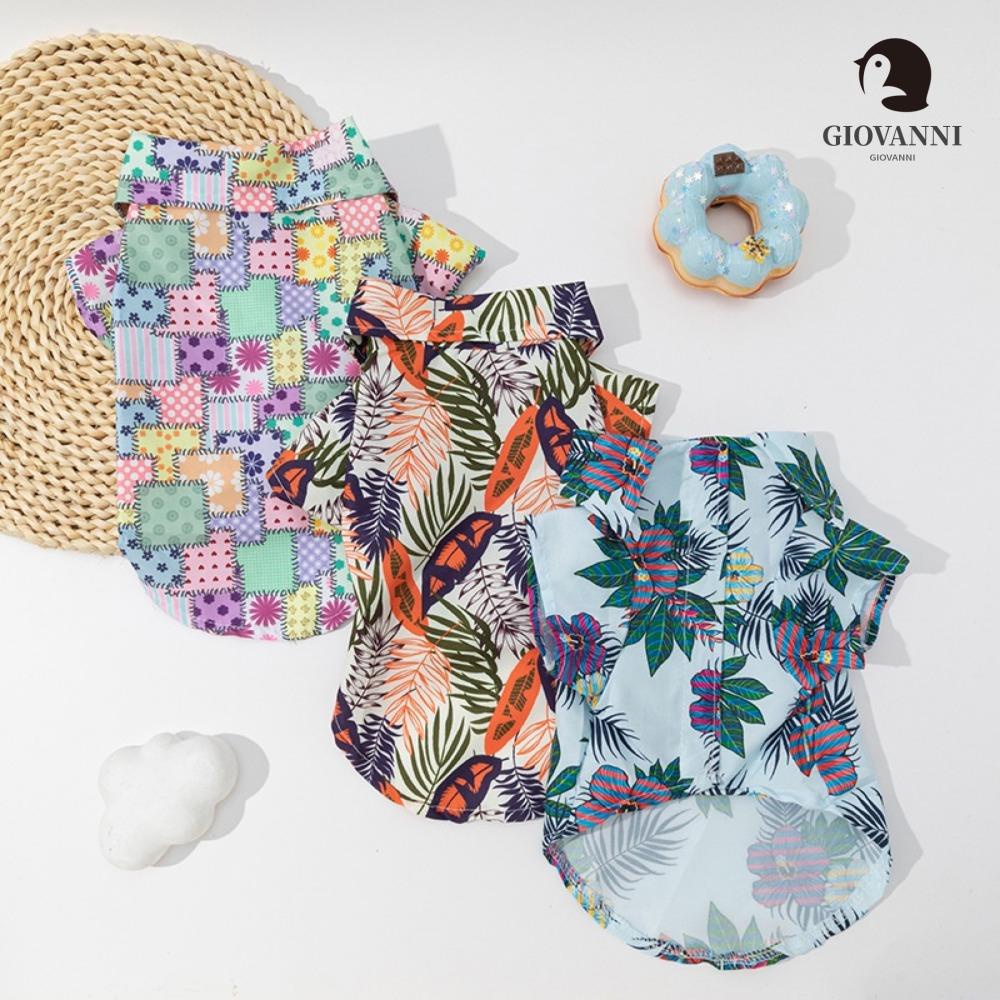 Giovanni Áo Thun Bằng Sợi Polyester Mềm Thoáng Khí Tay Ngắn Phong Cách Hawaii Dành Cho Cún Cưng
