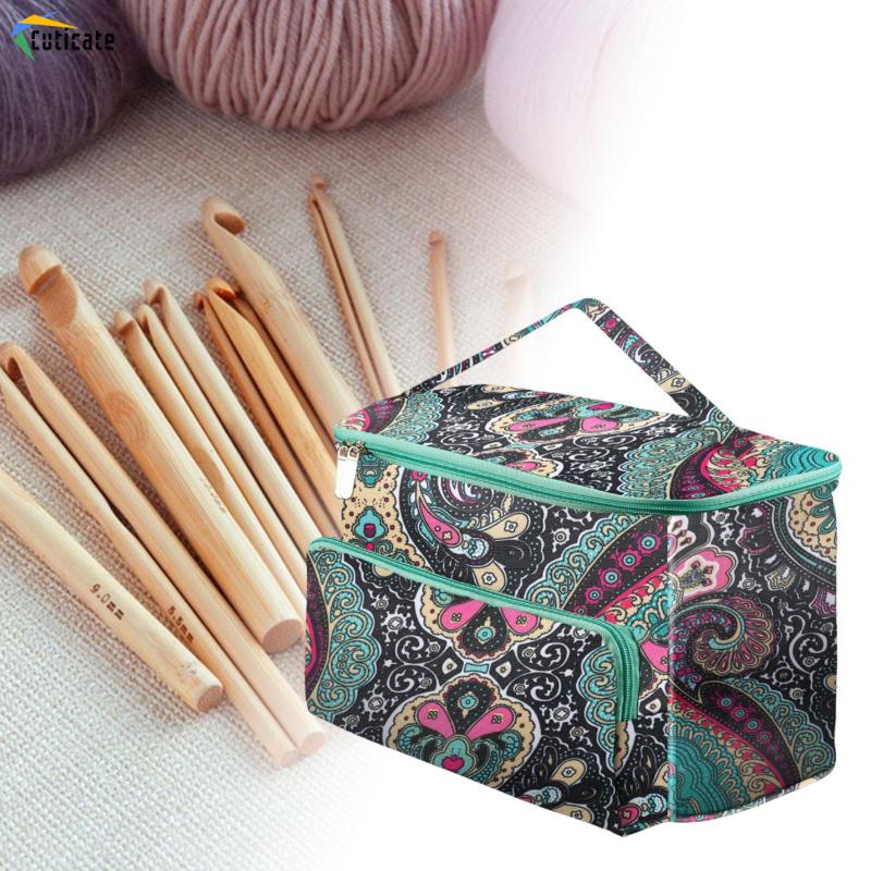 Túi Đựng Dụng Cụ Đan Len 3 Lỗ Tiện Lợi