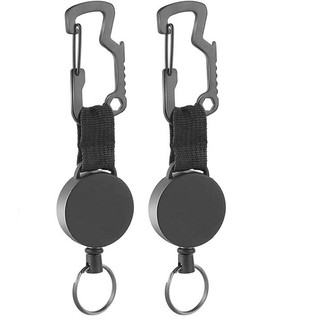 Retractable Heavy Duty Pull Ring Key Chain Recoil Keyring Wire Rope Key Holder