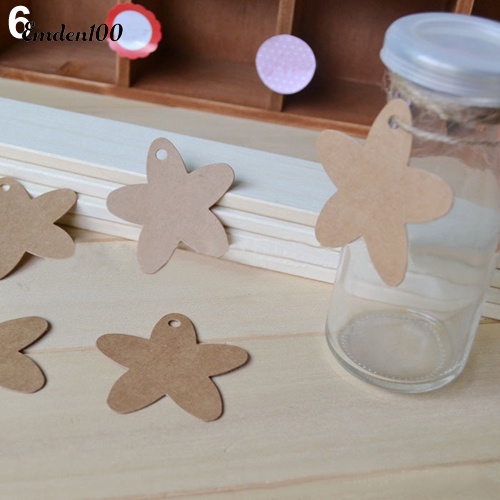 100 Tag Giấy Màu Nâu Vintage Trang Trí Tiệc