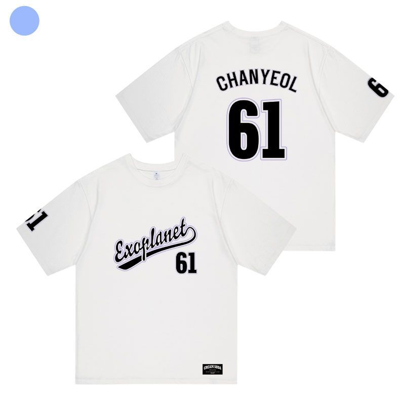 Áo Thun cotton Tay Ngắn Cổ Tròn In Hình kpop exo Màu Trắng Thời Trang Unisex