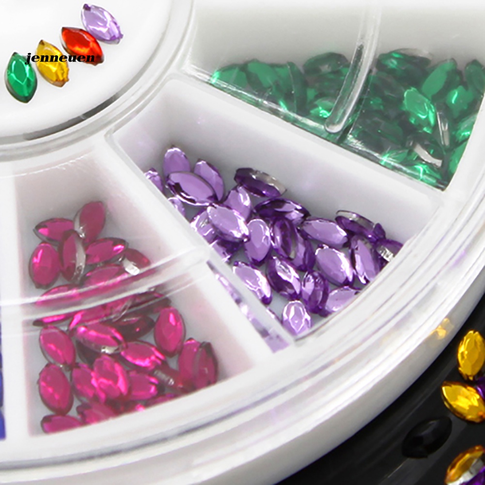 Hộp Phụ Kiện Trang Trí Móng Nghệ Thuật Hình Oval 3D Nhiều Màu Sắc