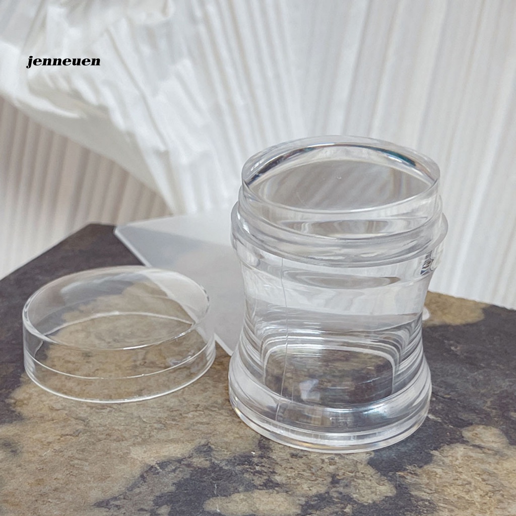 Dụng Cụ Đóng Dấu Trang Trí Móng Tay Bằng Silicon Trong Suốt Đầu Đơn Tiện Dụng