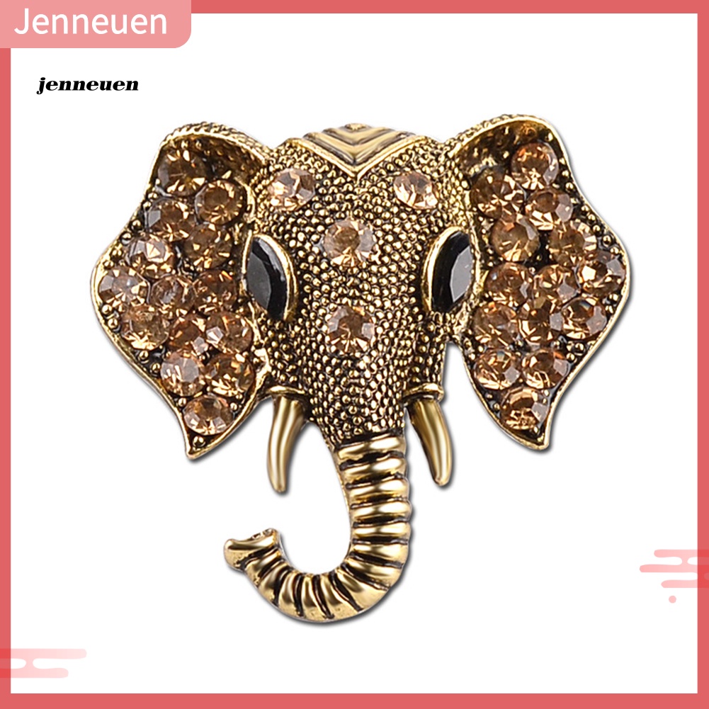 Ghim Cài Áo Hình Đầu Voi Đính Đá Lấp Lánh