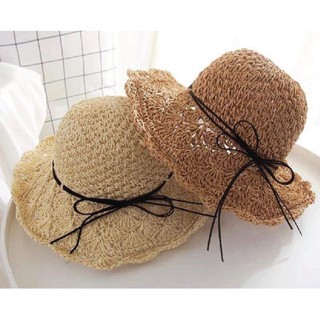 MŨ / NÓN CÓI ( ĐI BIỂN ) MỀM VINTAGE THẮT NƠ DA