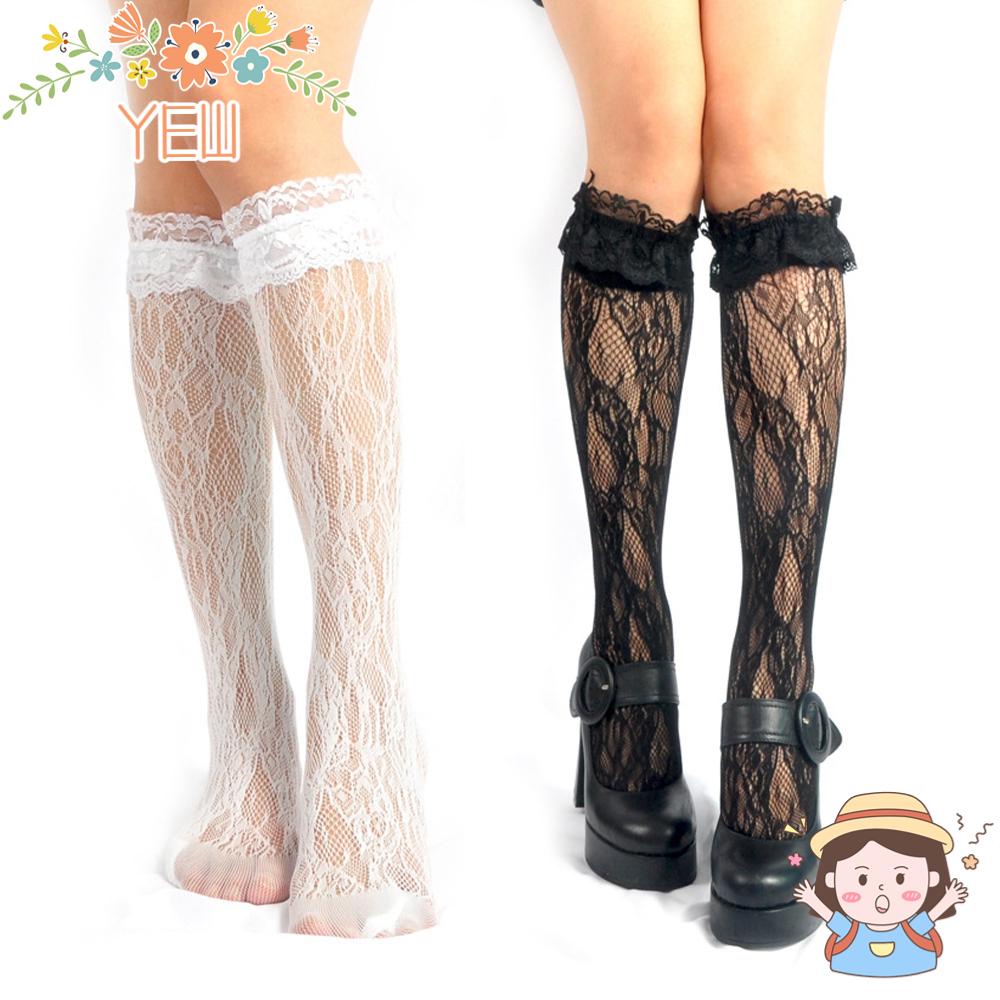 Đôi Vớ Dài Qua Gối Phối Ren Co Giãn Thời Trang Cho Nữ