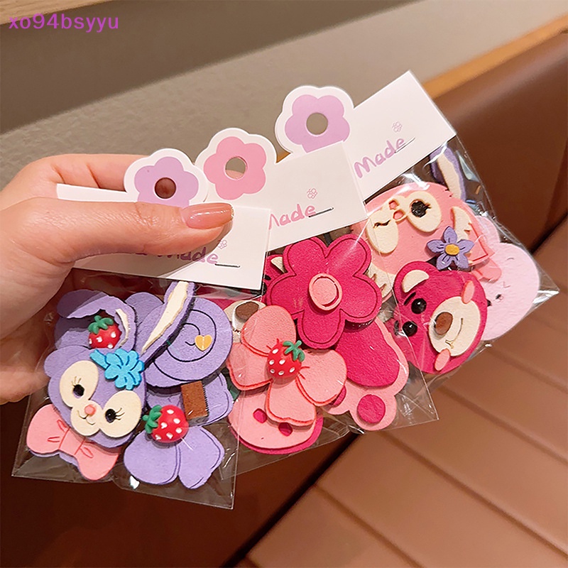 Xo94bsyu set 5 Kẹp Tóc Khóa Dán Hoạt Hình Phong Cách Hàn Quốc Đáng Yêu Dành Cho Bé Gái vn