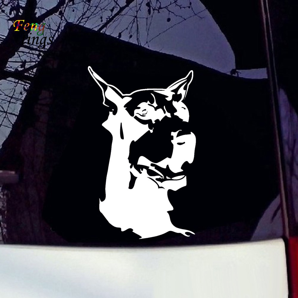 Nhãn Dán Trang Trí Thân Xe Hơi Họa Tiết Chó Doberman Độc Đáo