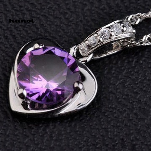 Vòng cổ MặT HìNh TráI Tim ĐíNh Kim Cương Giả ThờI Trang Cho Nữ