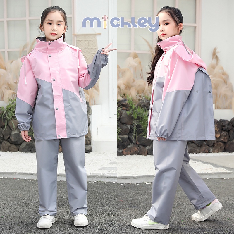 Micley Bộ Quần Áo Mưa Chống Thấm Nước Dành Cho Học Sinh Tiểu Học / Bé Trai Và Bé Gái