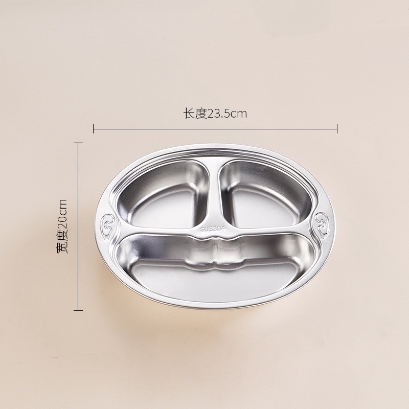Khay Inox 304 Dày Chống Rơi Họa Tiết Hoạt Hình Dễ Thương Cho Bé