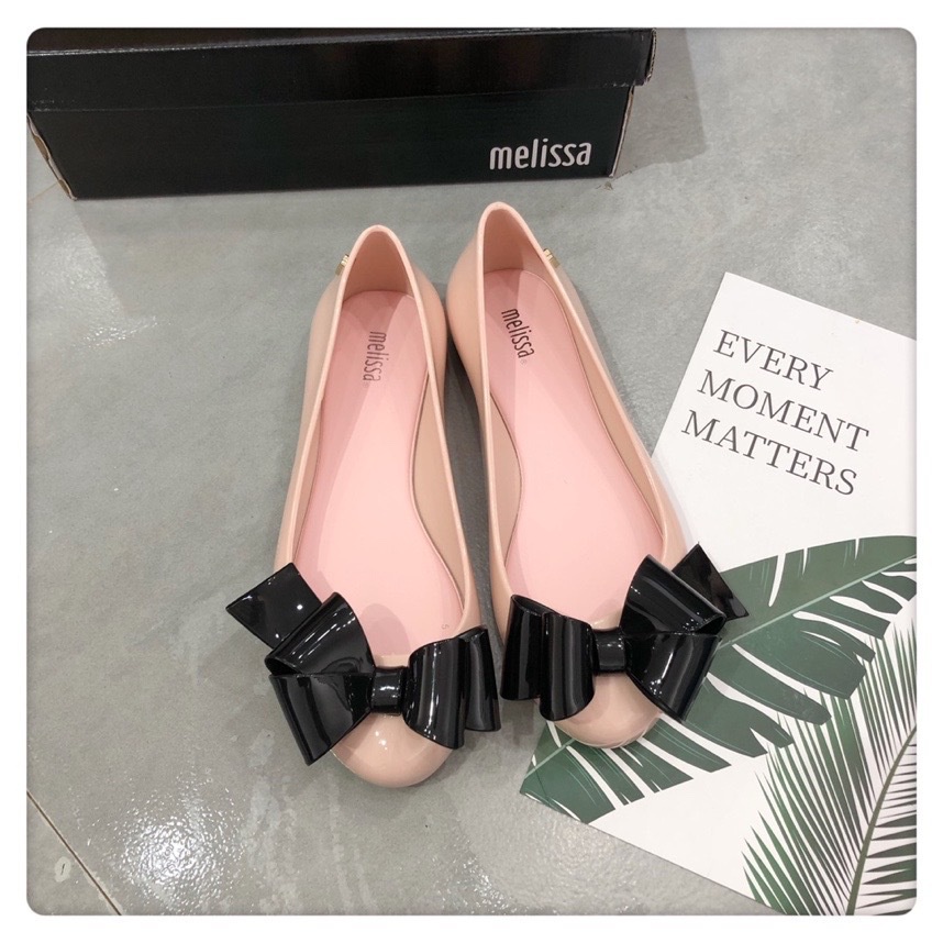 Giày Búp Bê Melissa Đế Mềm Mũi Tròn Đính Nơ Thời Trang Xuân Hè
