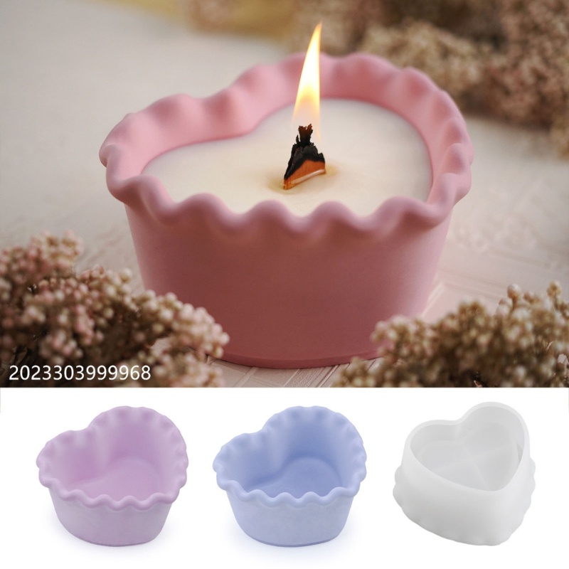 Khuôn Silicone Làm Chậu Hoa / Nến Hình Trái Tim DIY