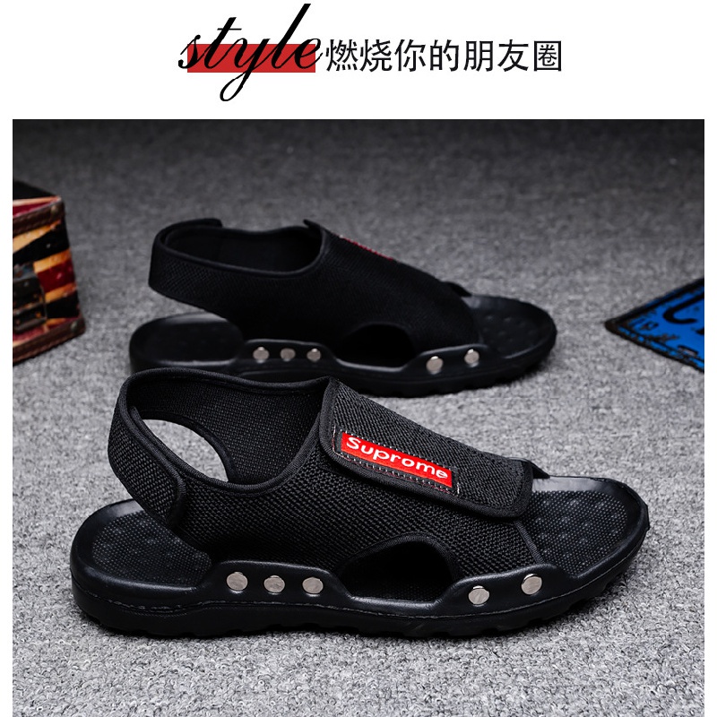 Giày Sandal Đế Bằng Thoáng Khí Thời Trang Mùa Hè 2023 Dành Cho Nam