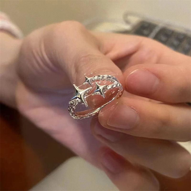 Nhẫn Thiết Kế Hở Hình Ngôi Sao Tinh Tế Cao Cấp Phong Cách Sang Trọng Cho Nữ