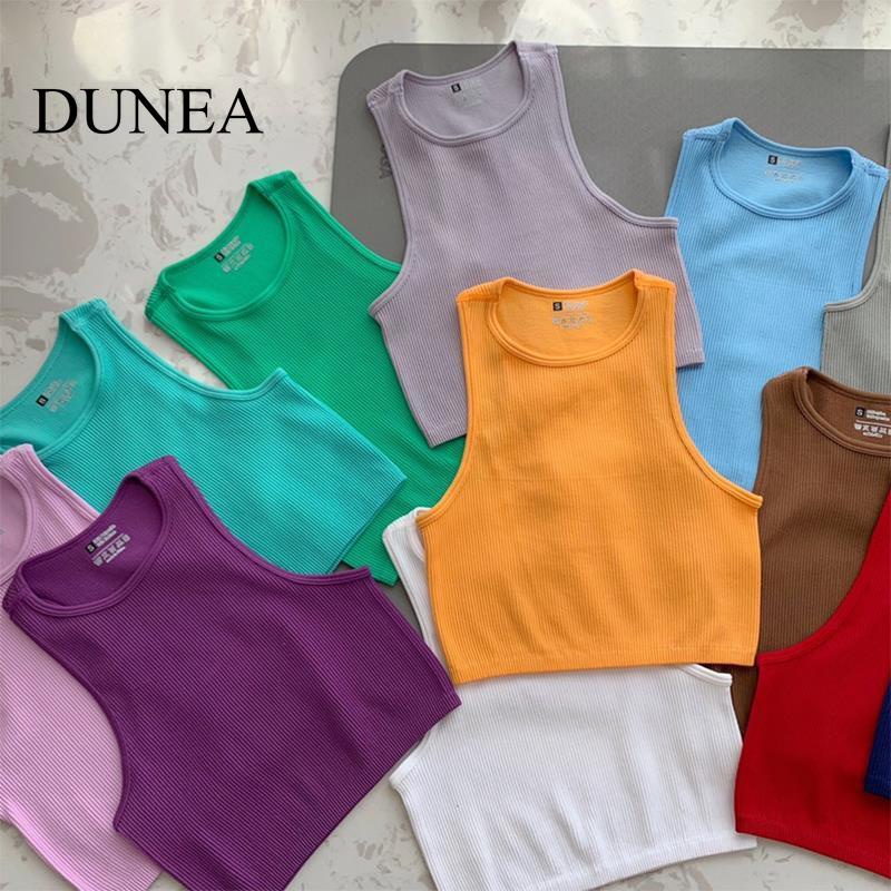 DUNEA Áo Tank Top Không Tay Màu Sắc Đơn Giản Quyến Rũ Cho Nữ