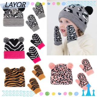 Bộ Mũ Beanie Và Găng Tay Đính Bóng Lông Ấm Áp Dễ Thương Thời Trang Mùa Đông Cho Bé 0-3 Tuổi
