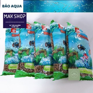 Combo 5 gói thức ăn cá shanghai viên to 500g, vừa miệng cá size lớn, giúp cá cảm giác đớp mồi, mau ăn, chóng lớn