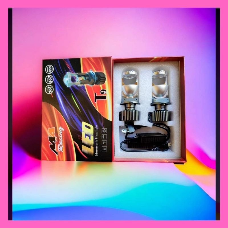 Đèn Pha LED Bi cầu mini T9 MA Racing 60W chân H4 ô tô / xe máy  Mẫu mới nhất 2023.