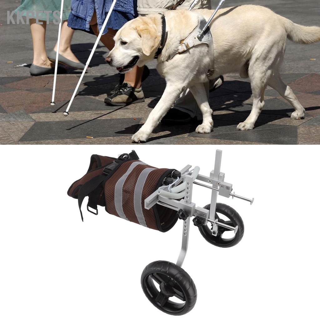 KKPETS Xe Lăn Cho Chó Nhẹ 2 Bánh Có Sọc Phản Quang Chân Sau