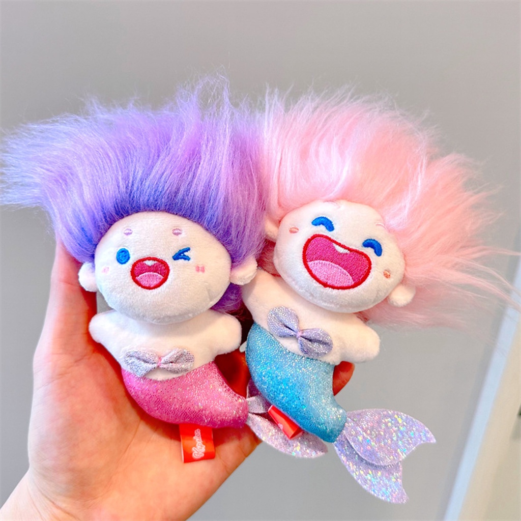 Mới Xinh đẹp Nàng tiên cá Búp bê Hài hước Dễ thương DIY Kiểu tóc 14cm Bông Đã điền Búp bê phim hoạt hình Toy Quà sinh nhật
