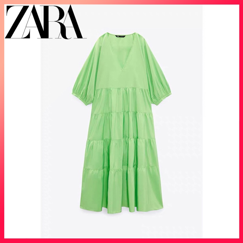 Zara Đầm Sơ Mi Phối Lớp Xinh Xắn Theo Phong Cách Mùa Hè Dành Cho Nữ