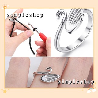 Nhẫn đeo ngón tay hỗ trợ đan móc len thủ công tiện lợi 