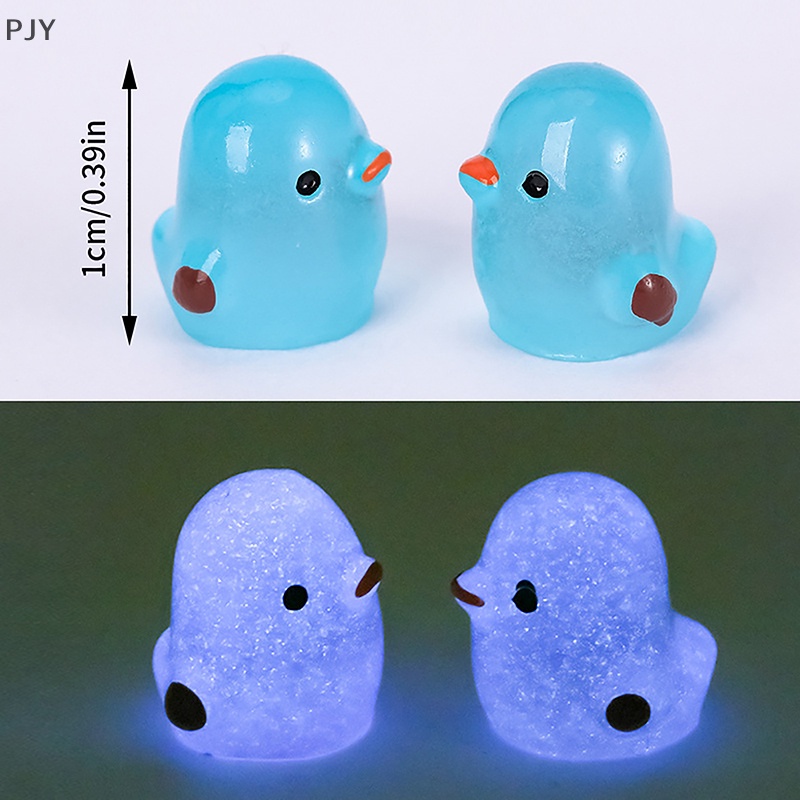 Set 10 Đồ trang trí Gà Con Mini Bằng Nhựa Resin Màu Dạ Quang Trang Trí Tiểu Cảnh / Nhà Búp Bê