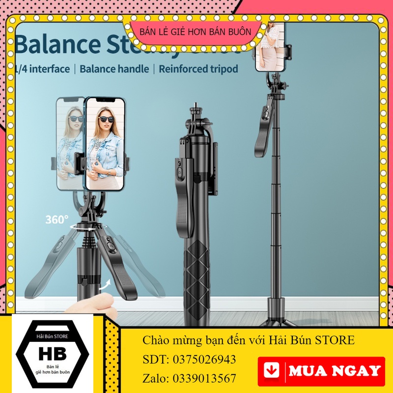 L16 Gậy Tự Sướng Cầm Tay Chân Máy Gimbal Cầm Tay Chân đế Có Thể Gập Lại Cho Máy ảnh , điện Thoại HaiBunStore