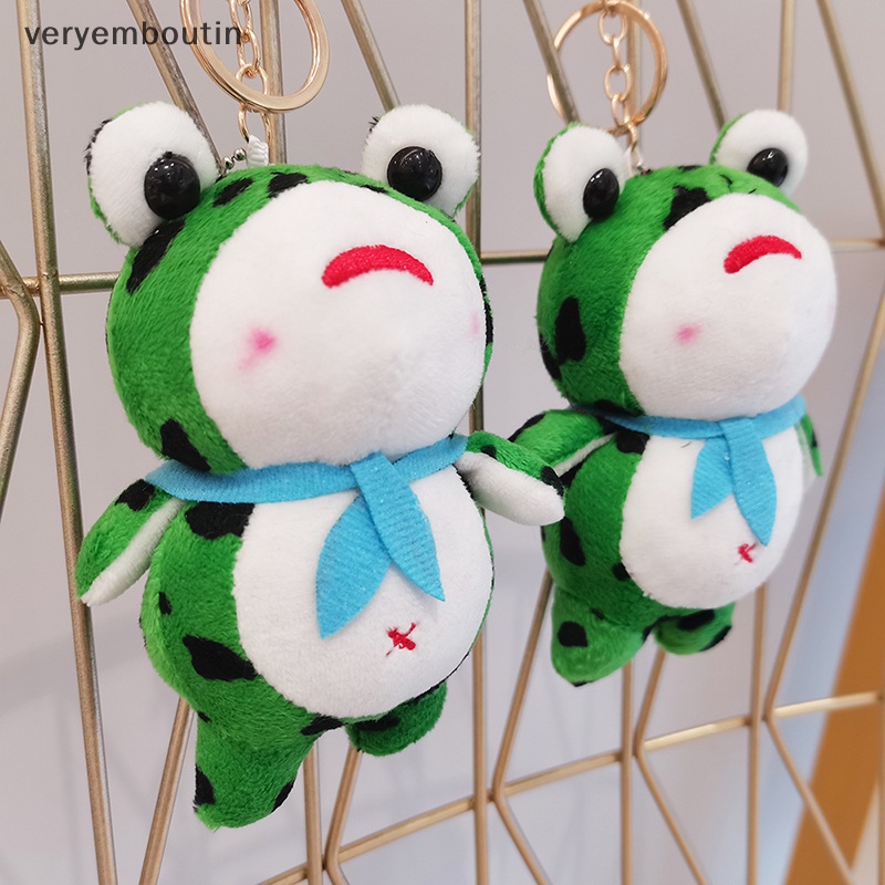 1 Móc Khóa Hình Ếch Đeo Khăn Choàng Đỏ Hoạt Hình Dễ Thương