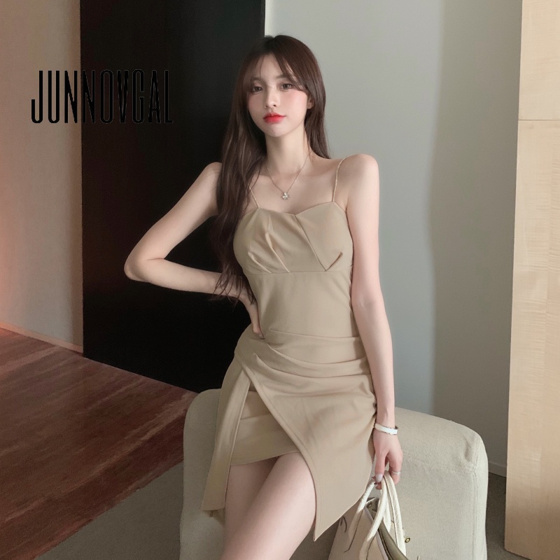 Junnovgal women 2023 thời trang mới sexy suspender sweet slim hip dresses