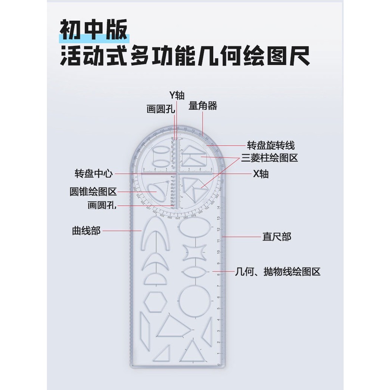 Thước Đo Góc Đa Năng Hình Học Cho Học Sinh Trung Học Và Trung Học