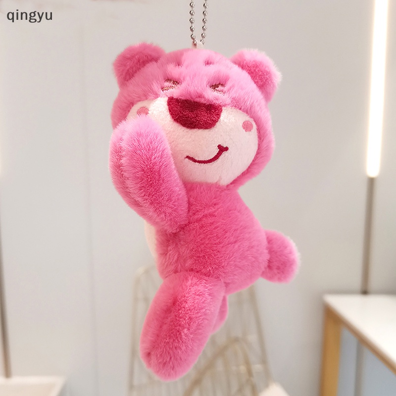 Thời trang mới cặp đôi túi trang trí mặt dây chuyền xe hơi quà tặng trẻ em hoạt hình sáng tạo và thiết thực dễ thương gấu dâu sang trọng móc khóa búp bê tốt