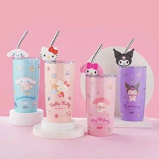 Sanrio cốc uống nước 600ml chất liệu thép cách nhiệt hình hello kitty dễ thương