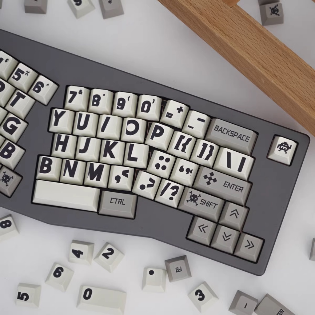 Retro Big Font Keycaps Cherry Profile PBT Dye Sub Bàn Phím Cơ Keycap