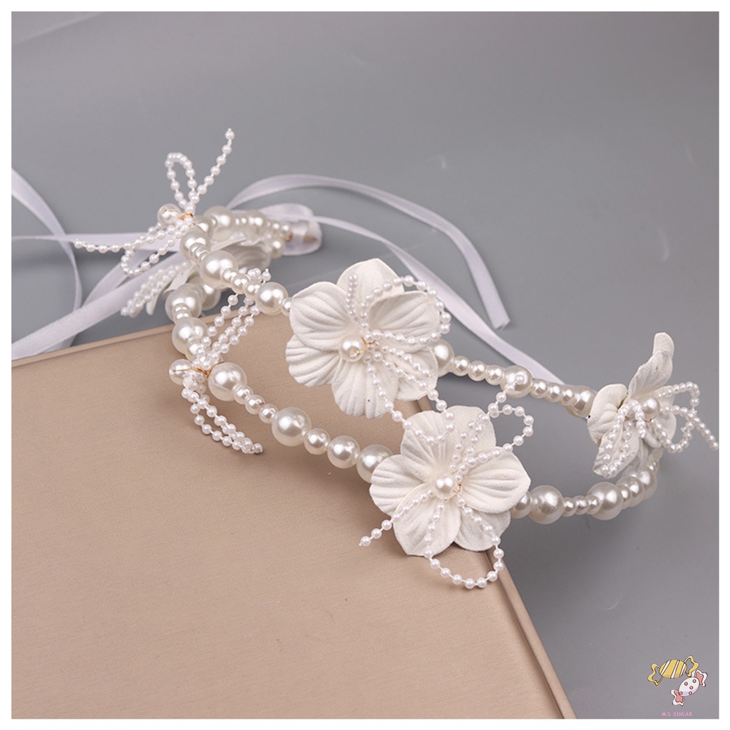 YADORNOS Set 2 Món Trang Sức Gồm Bông Tai + Dây Buộc Tóc Hình Hoa Ngọt Ngào Cho Nữ