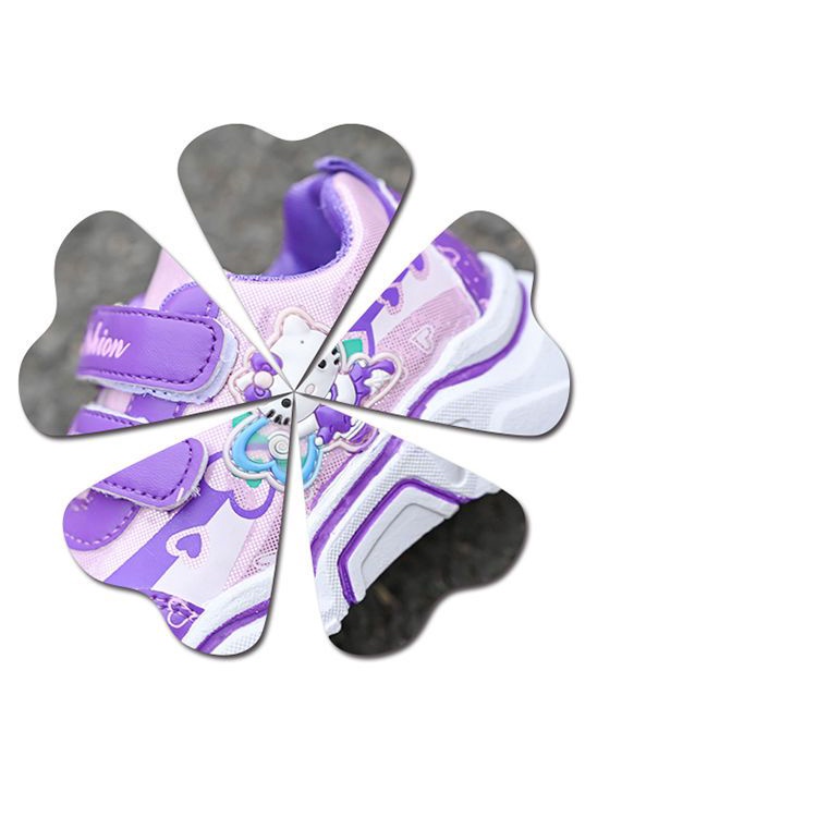 IKIDS Trẻ em thoáng khí giày đơn da mặt giày bình thường giày thể thao du lịch cho trẻ em gái