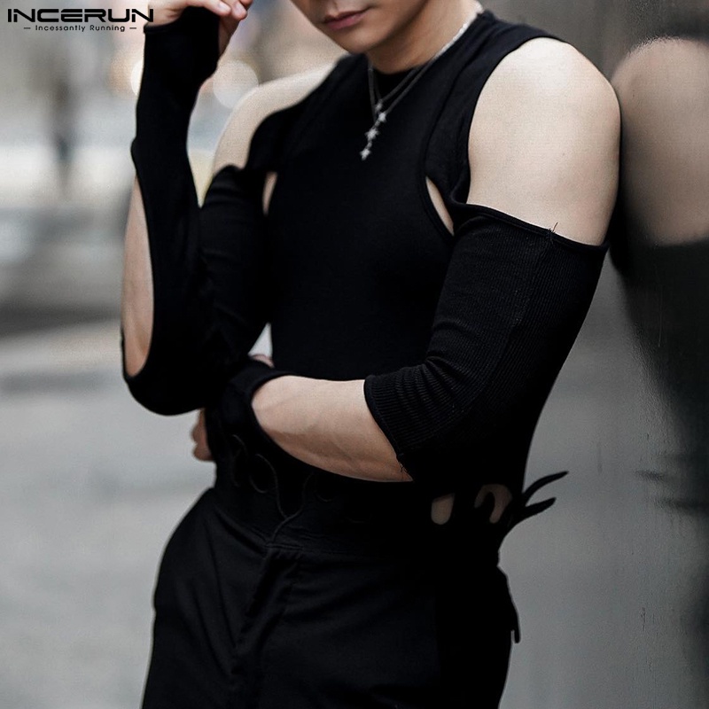 Áo liền quần INCERUN tay dài phong cách cá tính thời trang quyến rũ cho nam